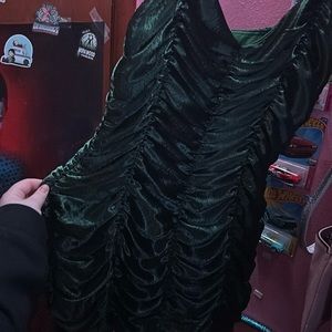 New Green Runched Shein Dress